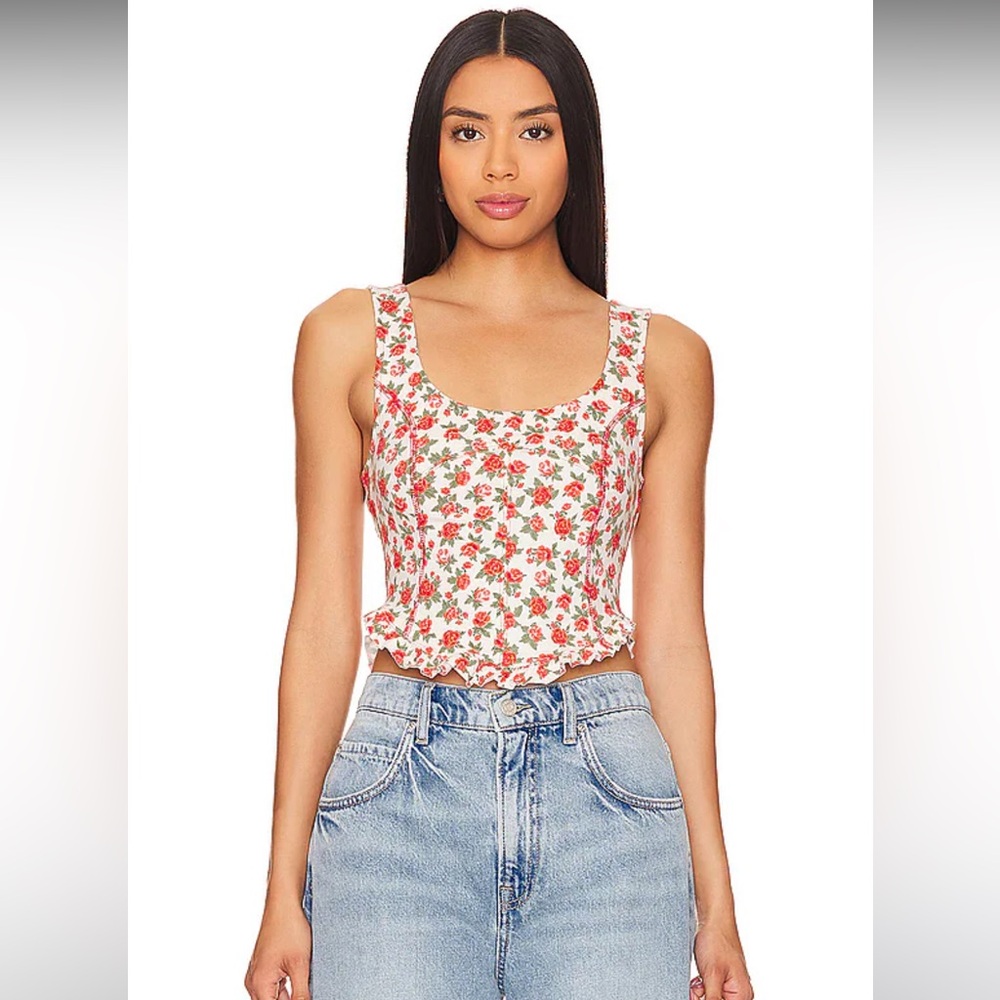 Free People Melanie Tank in Ivory Combo